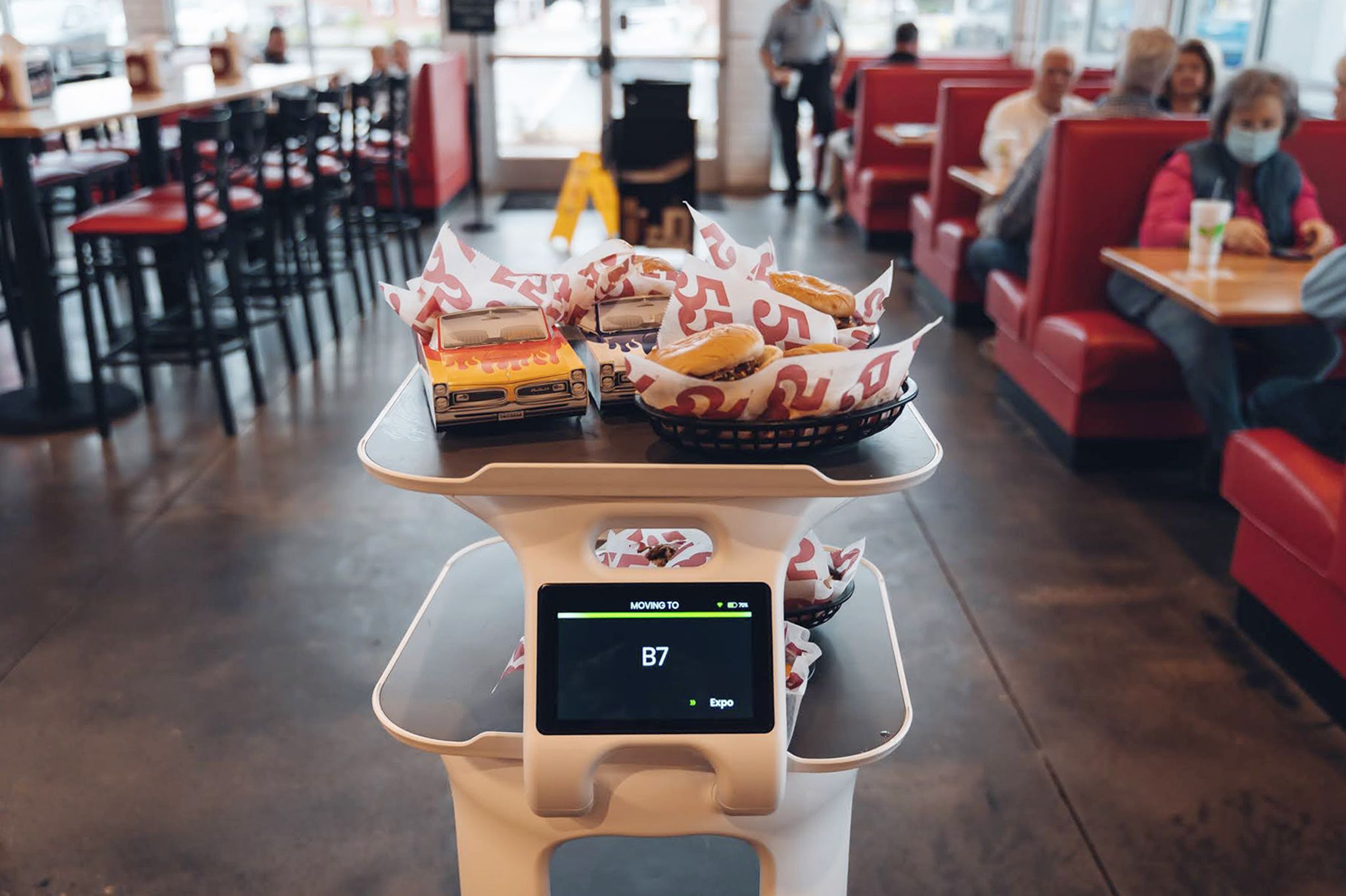 <strong>Robot runner:</strong> Robots aren't just serving diners in Asia. Servi by USA-based <a href="index.php?page=&url=https%3A%2F%2Fwww.bearrobotics.ai" target="_blank" target="_blank">Bear Robotics</a> is helping fast food chains like Chilli's, Denny's and Highway 55 (pictured) offer slicker service amid staff shortages. By running orders from the kitchen to tables, it allows human staff to focus on more skilled tasks. The autonomous robots are also providing support in retirement homes and elderly care centers.