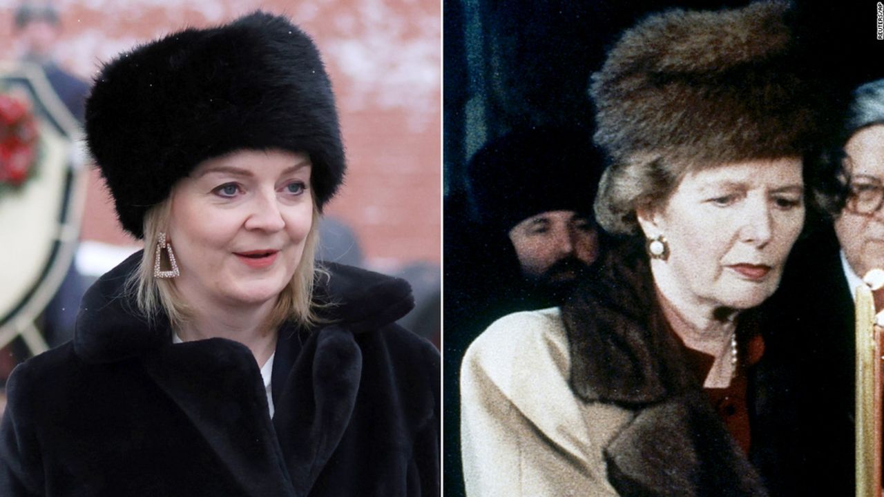 Britain's next prime minister Liz Truss and former prime minister Margaret Thatcher, both pictured during visits to Moscow. 