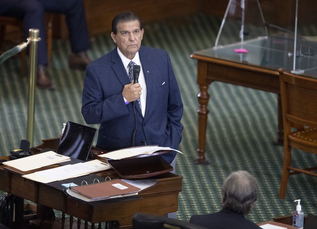 Texas State Senator Eddie Lucio Jr., a Democrat, spoke in favor of a controversial anti-abortion bill in 2021. He told CNN most of his constituents are "Christians whose upbringings taught them fundamental values of what is right and wrong."