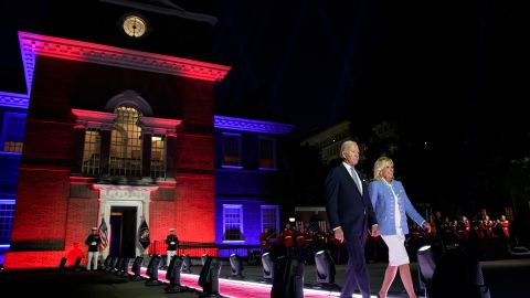 US President Joe Biden arrives with first lady Jill Biden before speaking outside Philadelphia's Independence Hall on Thursday, September 1.<a href="https://www.cnn.com/2022/09/01/politics/joe-biden-democracy-speech/index.html" target="_blank"> In a prime-time speech to the nation,</a> Biden warned that former President Donald Trump and his closest followers are trying to undermine American democracy.