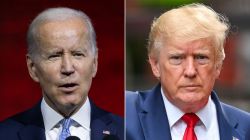 President Joe Biden, left Former President Donald Trump file images are seen in this split image.
