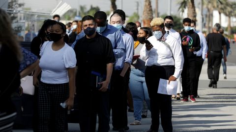 LAX and SoFi Stadium hold a hiring fair to fill more than 5,000 positions in airlines, concessions, retail, administration and more, in Inglewood on Thursday, September 9, 2021. 