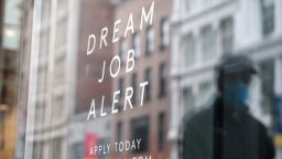 A 'help wanted' sign is displayed in a Manhattan store on May 06, 2022 in New York City. 