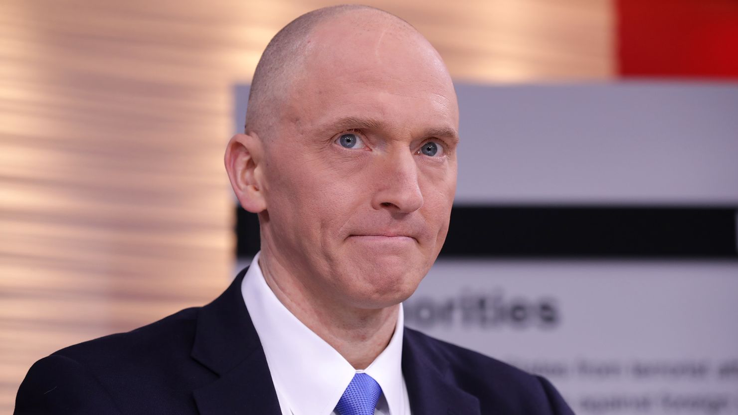 Carter Page participates in a discussion hosted by Judicial Watch at the One America News studios on Capitol Hill on May 29, 2019, in Washington.
