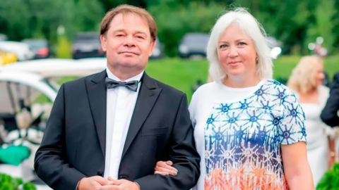 Russian gas tycoon Sergei Protosenya and his wife Natalia.