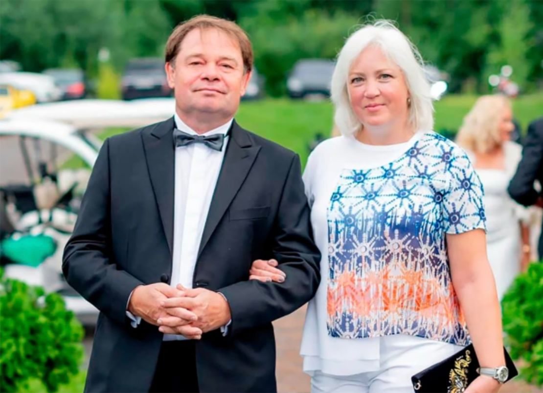 Russian gas tycoon Sergei Protosenya and his wife Natalya.