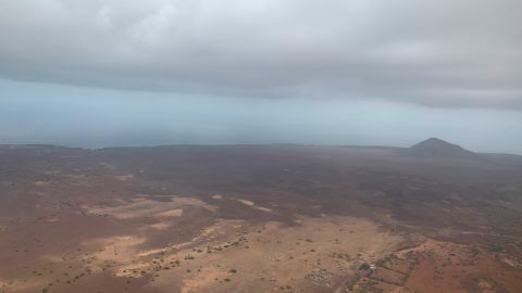 View from NOAA's hurricane hunter aircraft taking off for their first ever mission from Cape Verde.