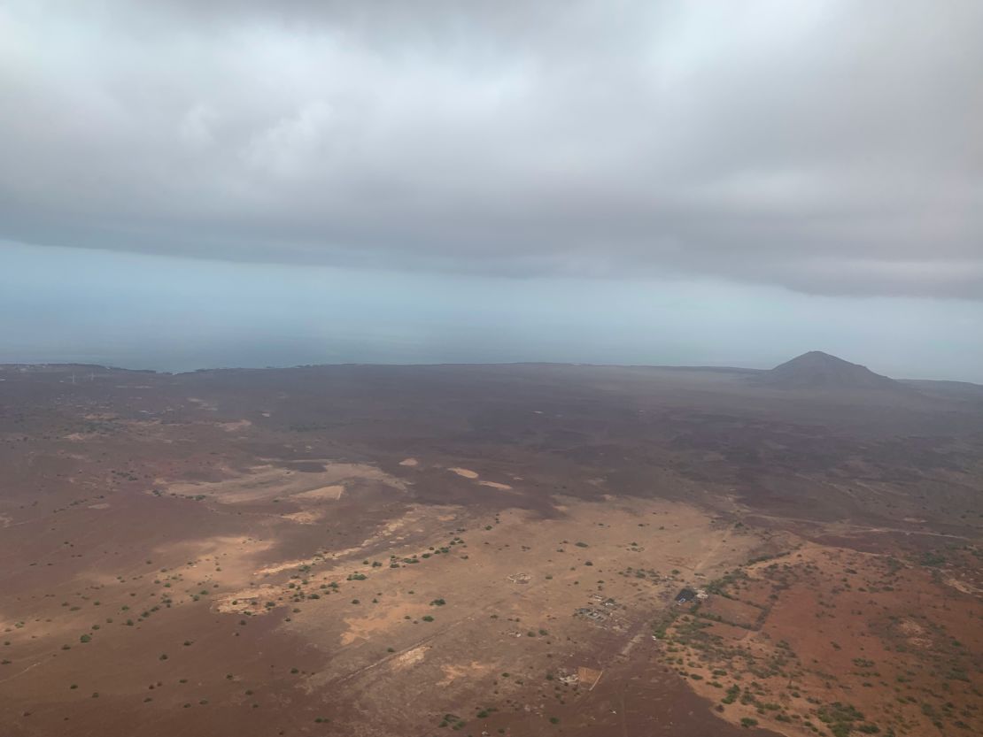 View from NOAA's hurricane hunter aircraft taking off for their first ever mission from Cape Verde.