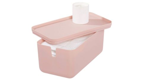 cade lid storage bin blush