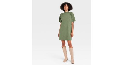 Versatile Yarn Knit T-shirt Dress