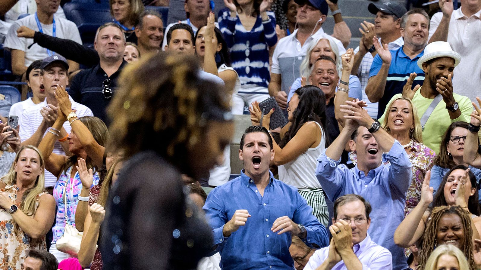 Fans cheer on Williams on Friday.