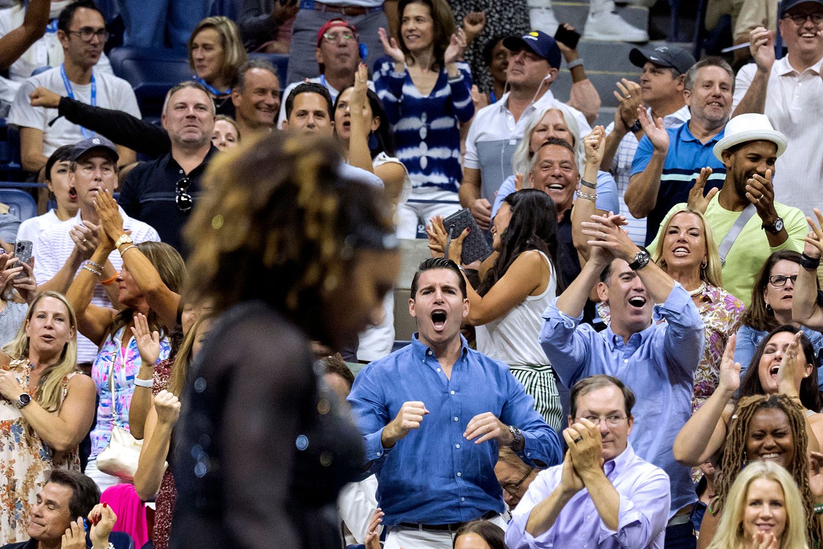 Fans cheer on Williams on Friday.