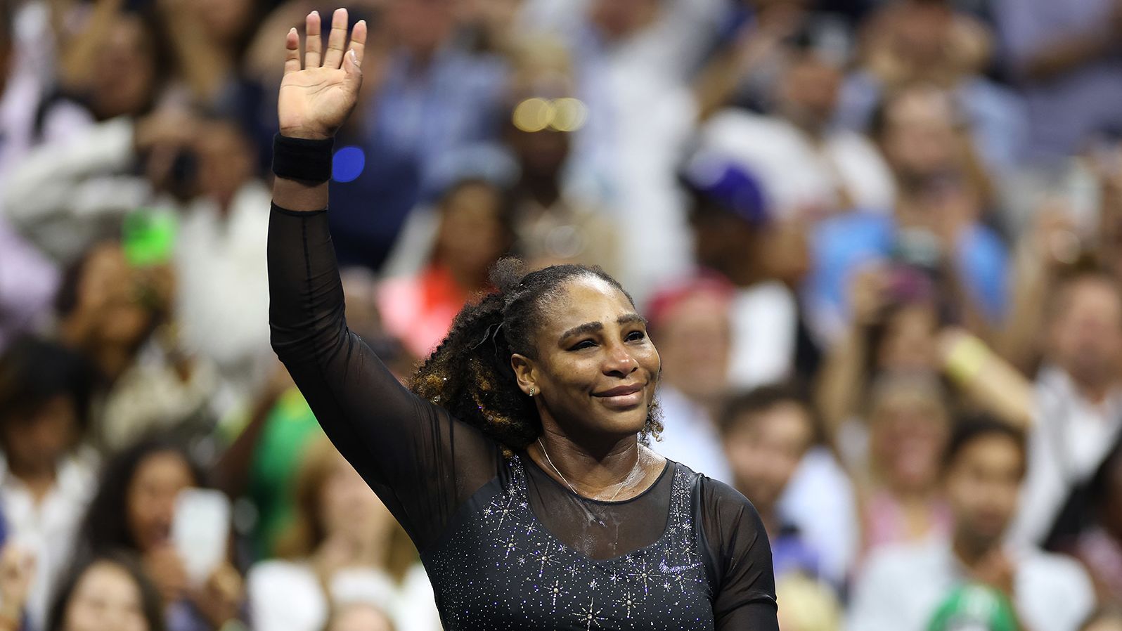 Williams waves to the crowd after losing to Australia's Ajla Tomljanović in the third round of the US Open on September 2. "Thank you so much. You guys were amazing today," she told the crowd in an <a href="index.php?page=&url=https%3A%2F%2Fwww.cnn.com%2Fus%2Flive-news%2Fserena-williams-us-open-us-open-09-02-22%2Fh_e7b459b5978272acc01e2ad1b64288b8" target="_blank">on-court interview</a> after the match. "It's been a fun ride."