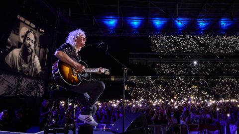 The star-studded line-up included Queen guitarist Brian May.