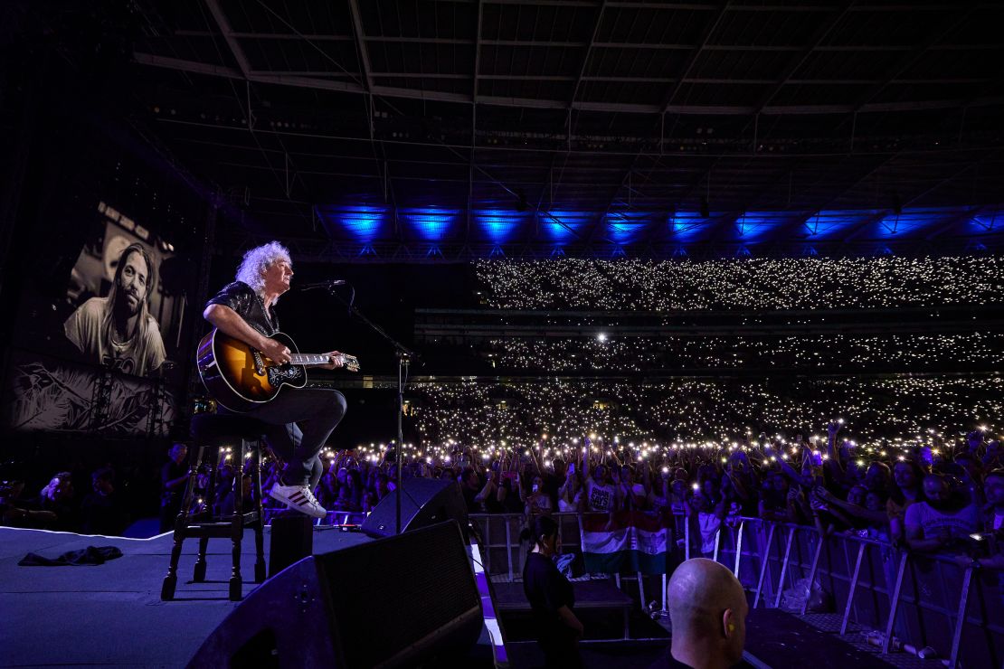 The star-studded line-up included Queen guitarist Brian May.