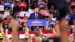 Former U.S. President Donald Trump speaks during a rally in Wilkes-Barre, Pennsylvania, U.S., September 3, 2022. REUTERS/Andrew Kelly