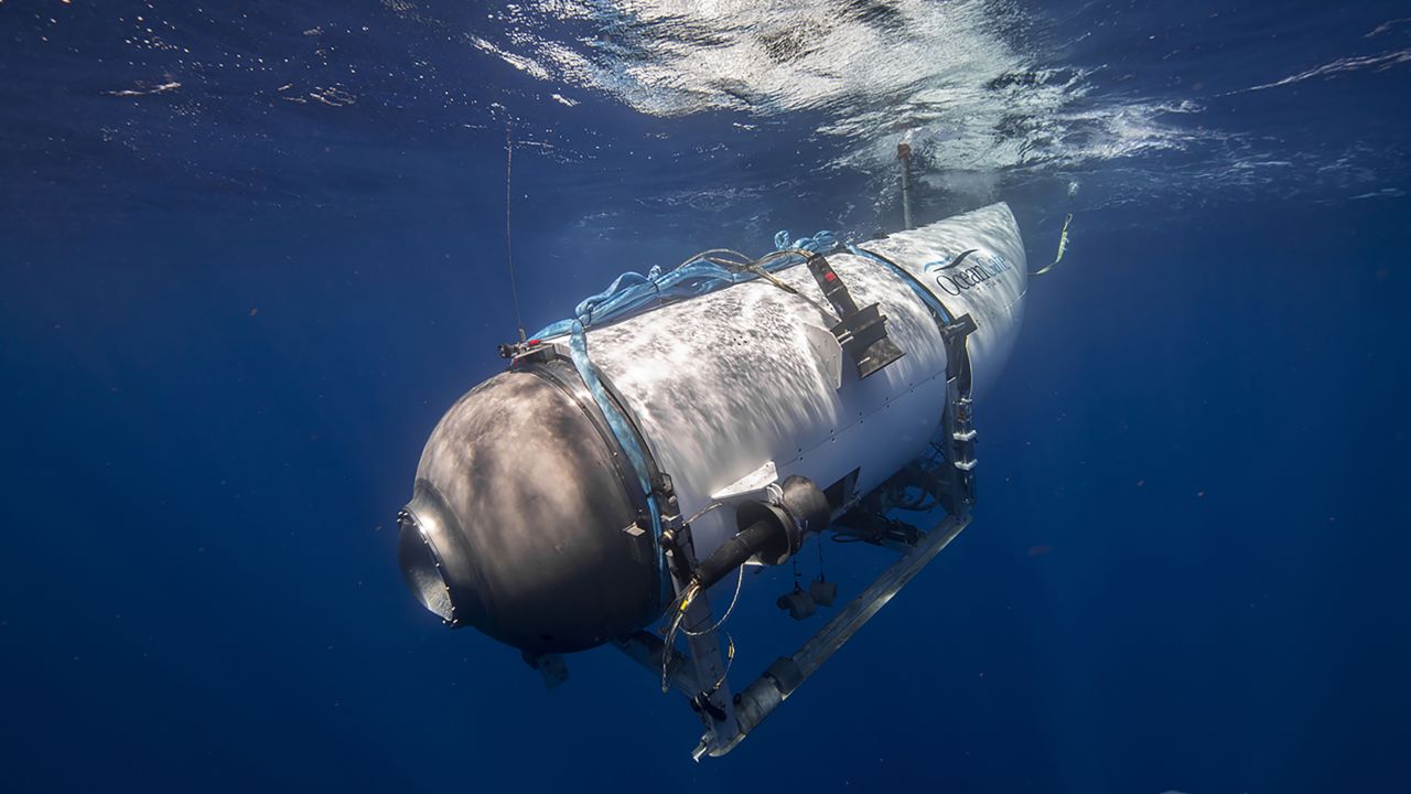 The five-person submersible named Titan makes its descent in 2021. 