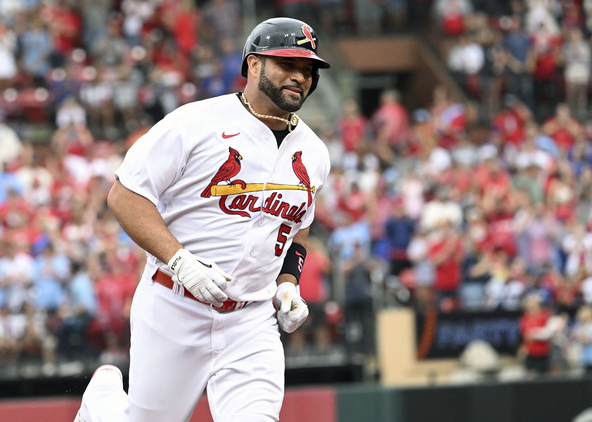I decided to photoshop recently signed Albert Pujols in a Cardinals jersey.  Let me know what you think! : r/baseballcirclejerk