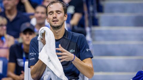 Medvedev was ousted successful  4  sets by Nick Kyrgios astatine  the US Open. 