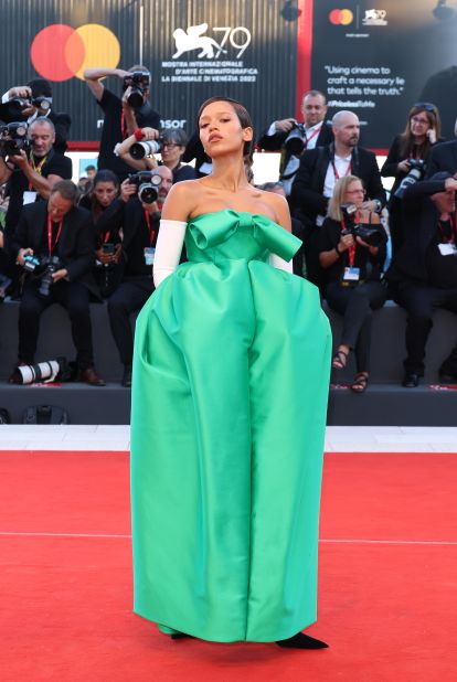 Taylor Russell stepped out in a Balenciaga couture gown from the Fall-Winter 2023 collection.