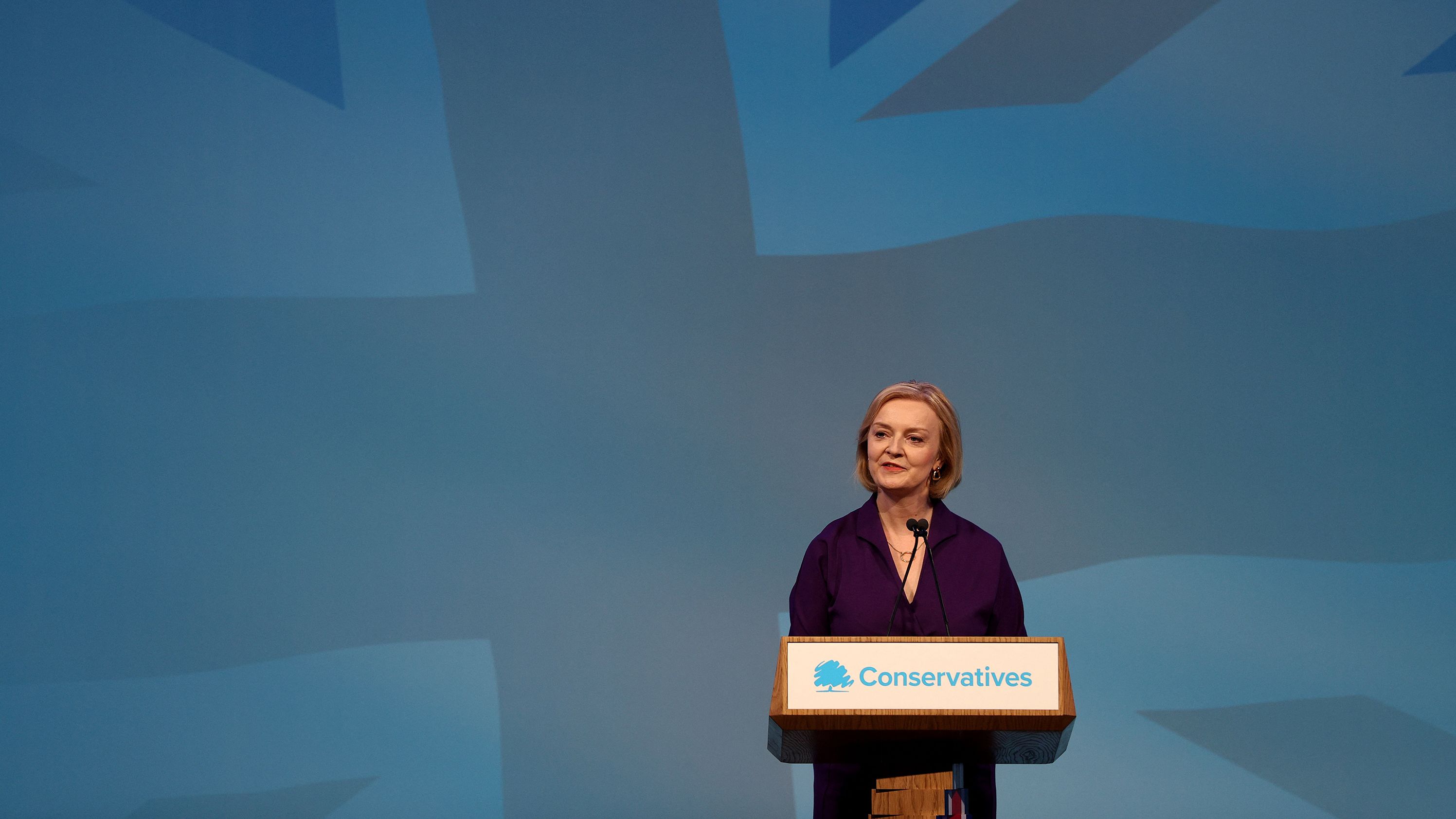 Truss delivers a speech after becoming Prime Minister-elect in September 2022.