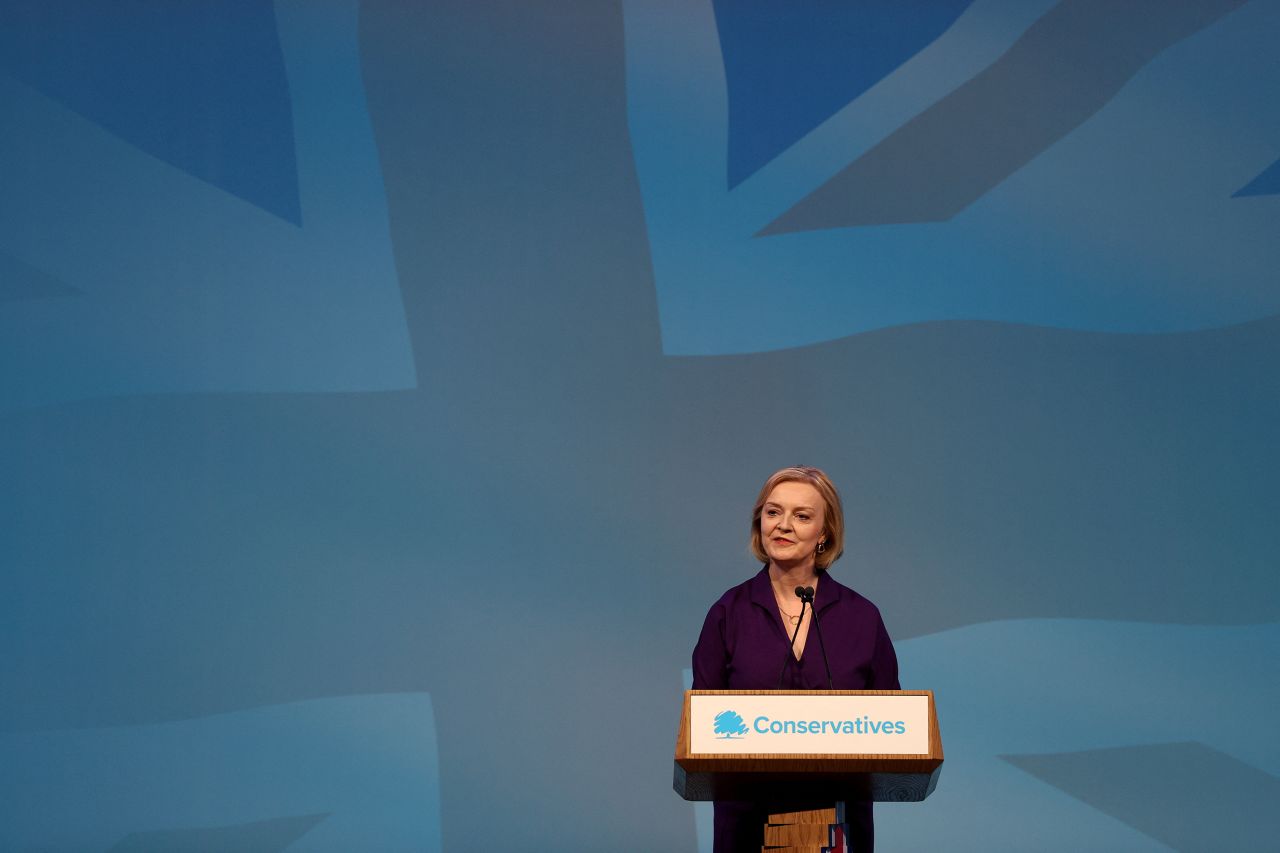 Truss delivers a speech after becoming Prime Minister-elect in September 2022.