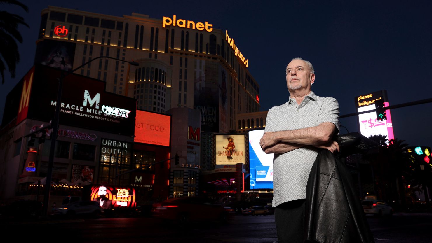 Jeff German, seen here on the Las Vegas Strip in June 2021, was found dead outside his home Saturday morning, the newspaper said.