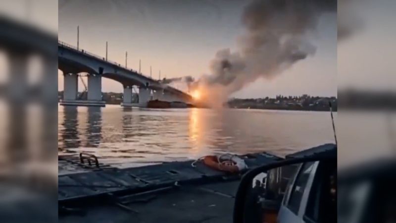 Video shows Ukraine attack on key bridge used by Russia | CNN