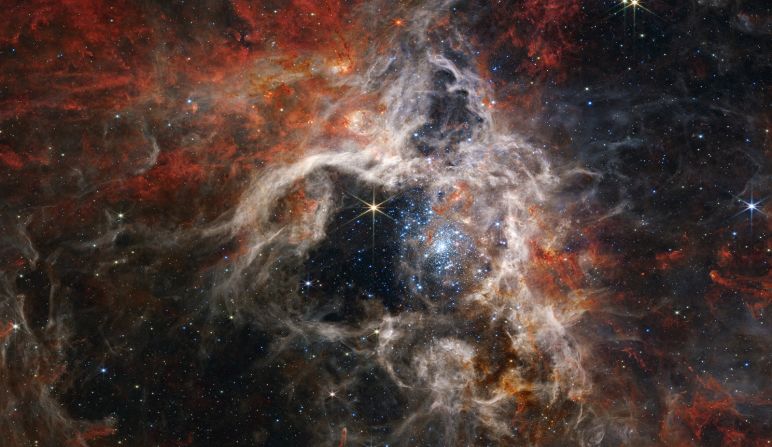 NASA released a mosaic image of the <a href="index.php?page=&url=https%3A%2F%2Fwww.cnn.com%2F2022%2F09%2F06%2Fworld%2Fwebb-telescope-tarantula-nebula-stars-image-scn%2Findex.html" target="_blank">Tarantula Nebula</a> on Tuesday, September 6. The image, which spans 340 light-years, shows tens of thousands of young stars that were previously obscured by cosmic dust.