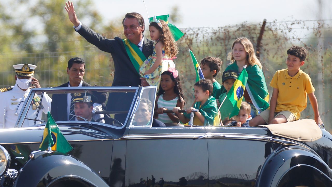 Bolsonaro at the Independence Day ceremony in Brasilia last year. 