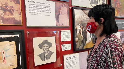 Willadine Johnson attends a reception at the Cherokee National History Museum honoring a new exhibit about the Cherokee Freedmen.