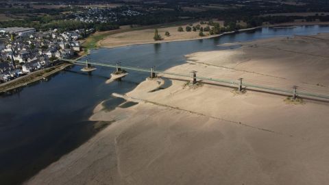 Much of the Loire River dried up in France in August, as Europe was hit by drought.
