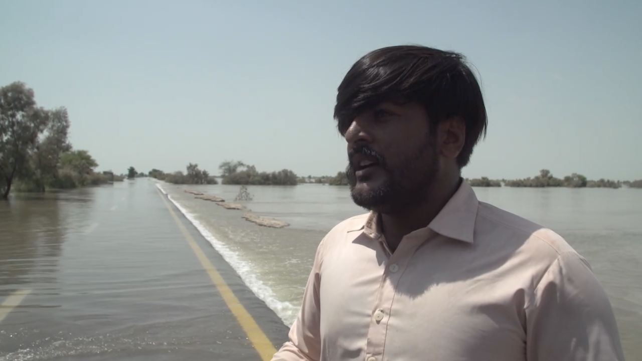 Noor Mohammad Thebo said parts of his village have been cut off by the water from Lake Manchar.