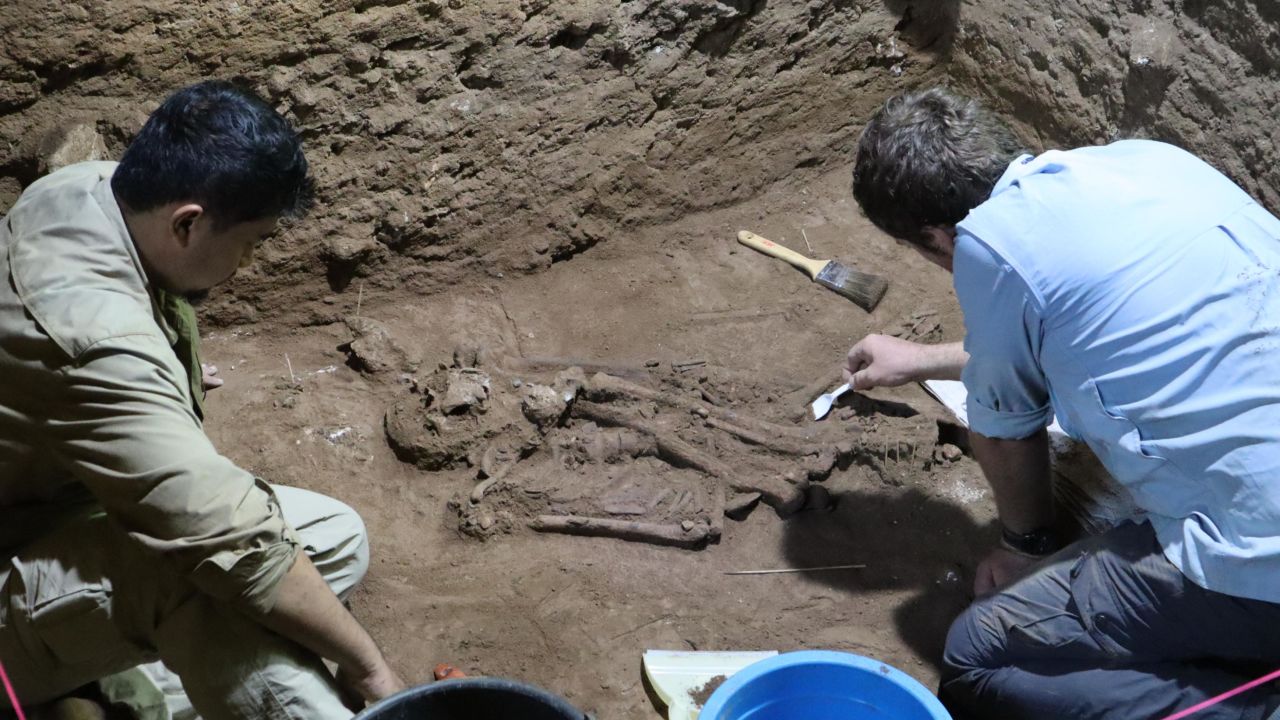 Archaeologists from Australia and Indonesia uncovered the skeleton in Liang Tebo, a cave in East Kalimantan, Indonesia. 