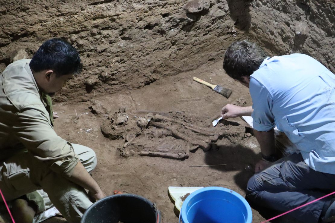 Archaeologists from Australia and Indonesia uncovered the skeleton in Liang Tebo, a cave in East Kalimantan, Indonesia. 