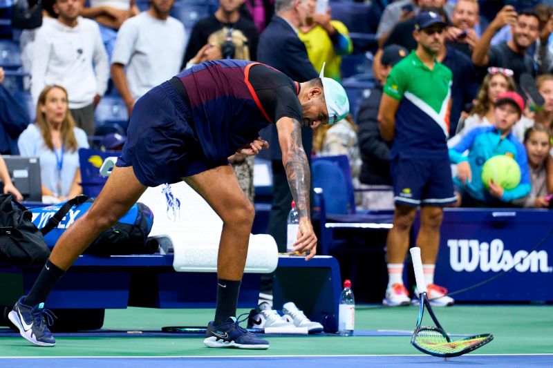 Nick Kyrgios devastated after quarterfinal defeat to Karen Khachanov as he destroys two rackets on court CNN