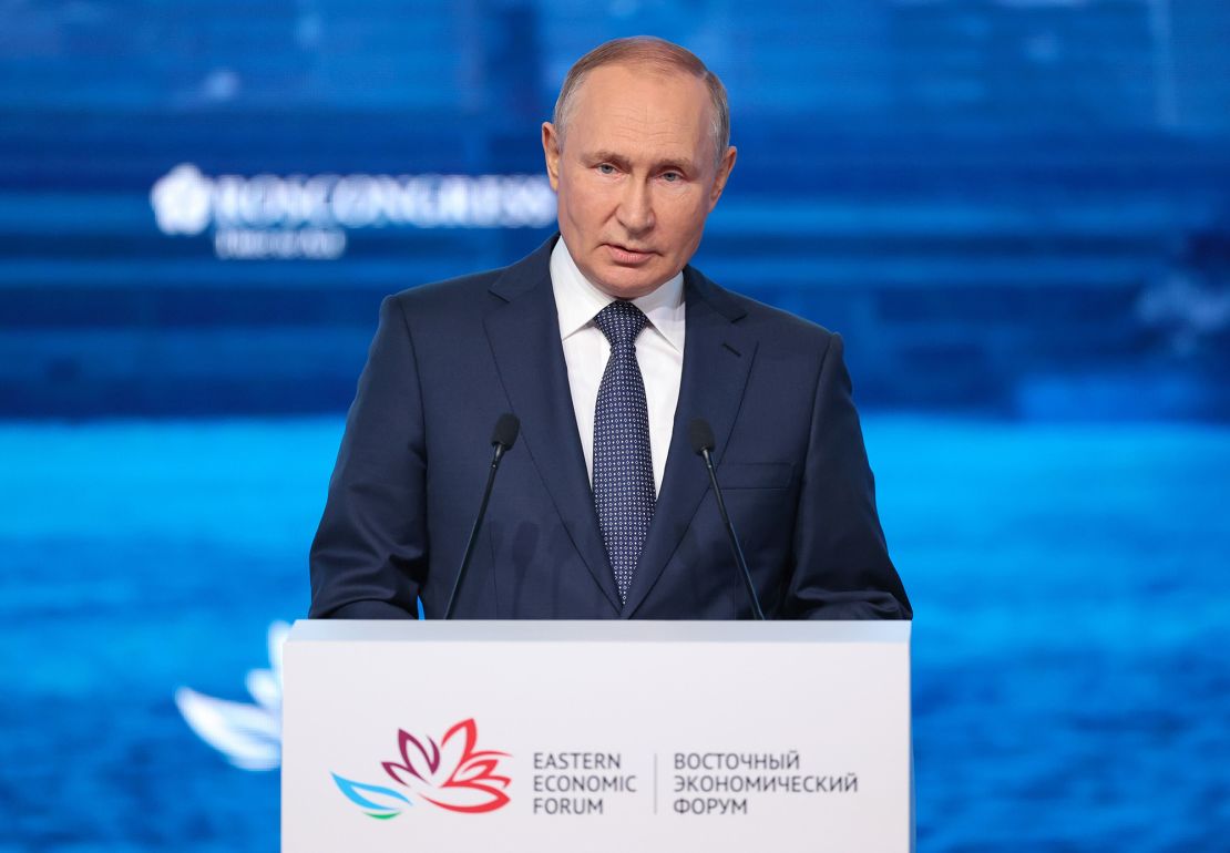 Russian President Vladimir Putin made the erroneous claims during a plenary session at the Eastern Economic Forum in Vladivostok, Russia, on September 7.