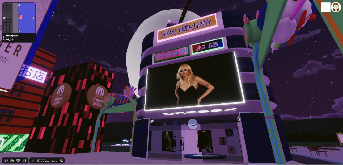 DressX has a virtual store in Metajuku, an immersive shopping district in the metaverse Decentraland.
