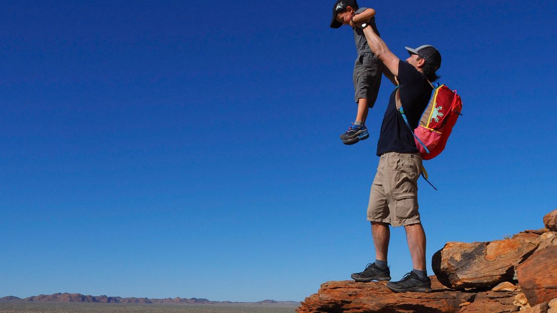 <strong>Magic moments: </strong>Recreating a famous scene from Disney movie "The Lion King" during a hike near Fish River Canyon, Namibia.