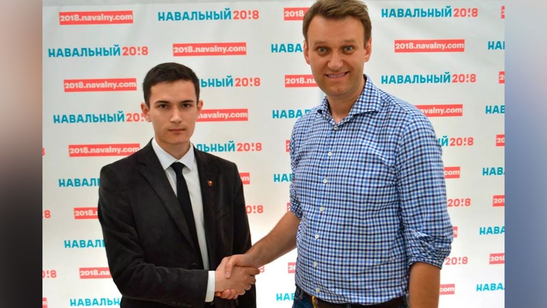 Sokolov, pictured with Alexey Navalny, was not close enough to the opposition leader to have intelligence on him and was instead told to report on where the money was coming from.