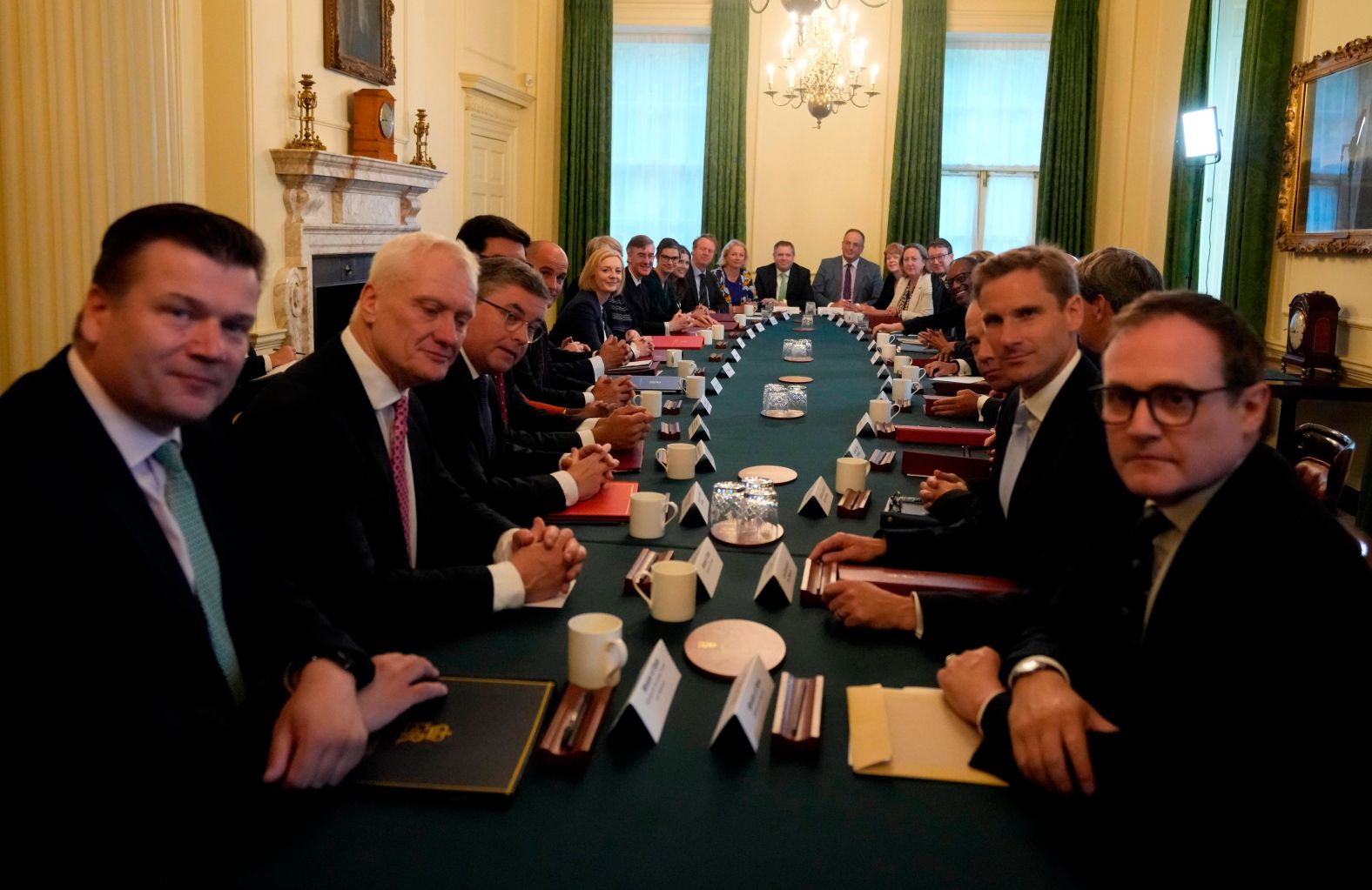 Truss holds her first cabinet meeting inside No. 10 Downing Street. Truss has assembled <a  target="_blank">the most ethnically diverse Cabinet</a> in the United Kingdom's history, with several top jobs given to Black and other minority ethnic lawmakers.