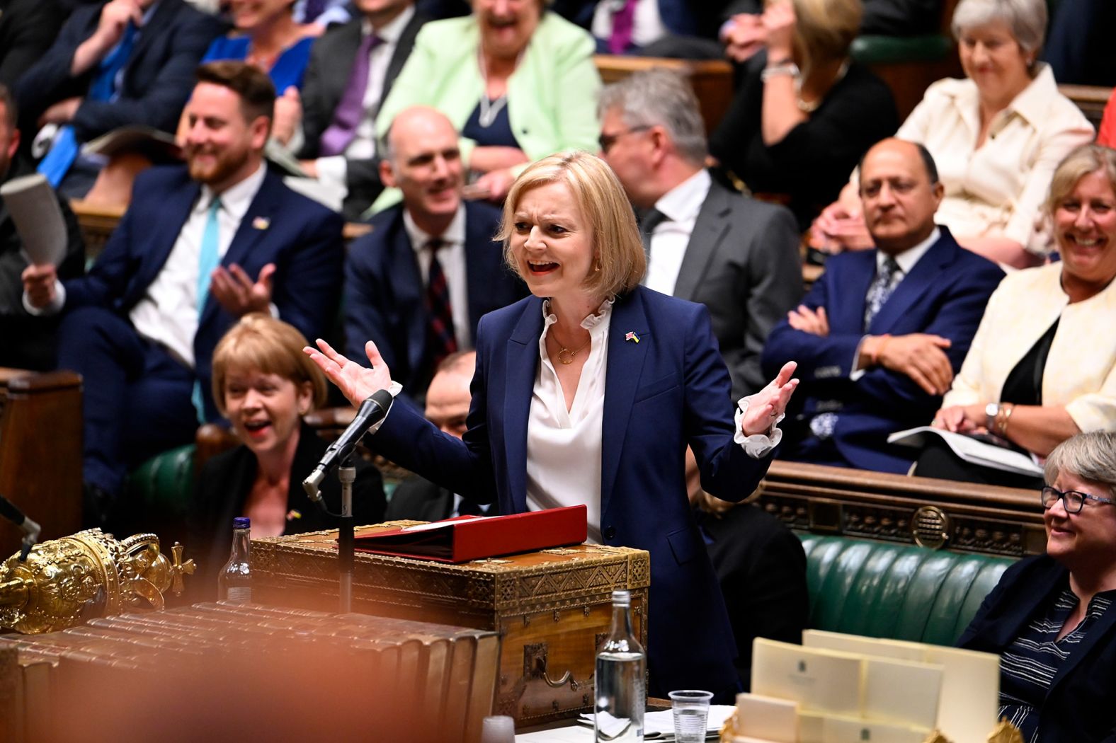 A day after becoming prime minister, Truss speaks during the Prime Minister's Questions at the House of Commons.