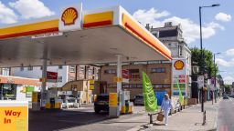 General view of a Shell petrol station in London on August 8, 2022. 