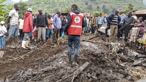 Rescuers from the Uganda Red Cross Society be  the country   of a landslide successful  Kasika village, Kasese district, successful  southwestern Uganda Wednesday, Sept. 7, 2022.