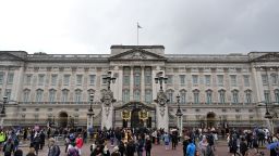 People gather outside of Buckingham Palace on September 08, 2022 in London, England. Buckingham Palace issued a statement earlier today saying that Queen Elizabeth was placed under medical supervision due to concerns about her health.