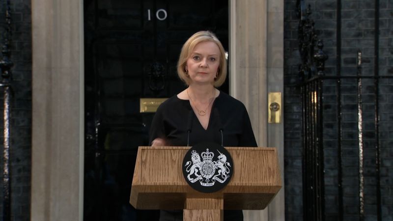 British PM Liz Truss reacts to Queen Elizabeth's death