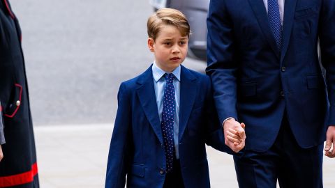 Prince George attends the memorial service for the Duke Of Edinburgh at Westminster Abbey on March 29, 2022.