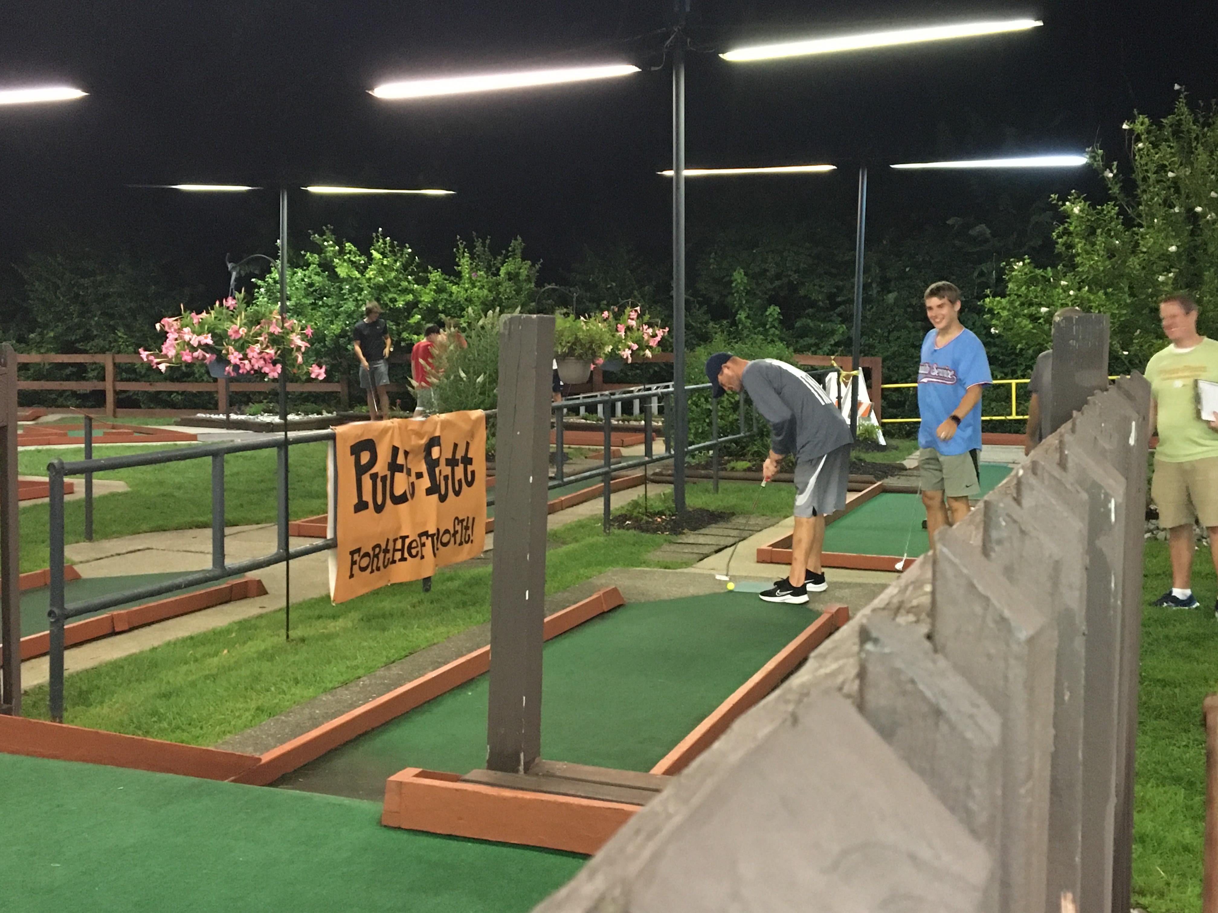 Katy went to play miniature golf on Monday, when it cost $1 to