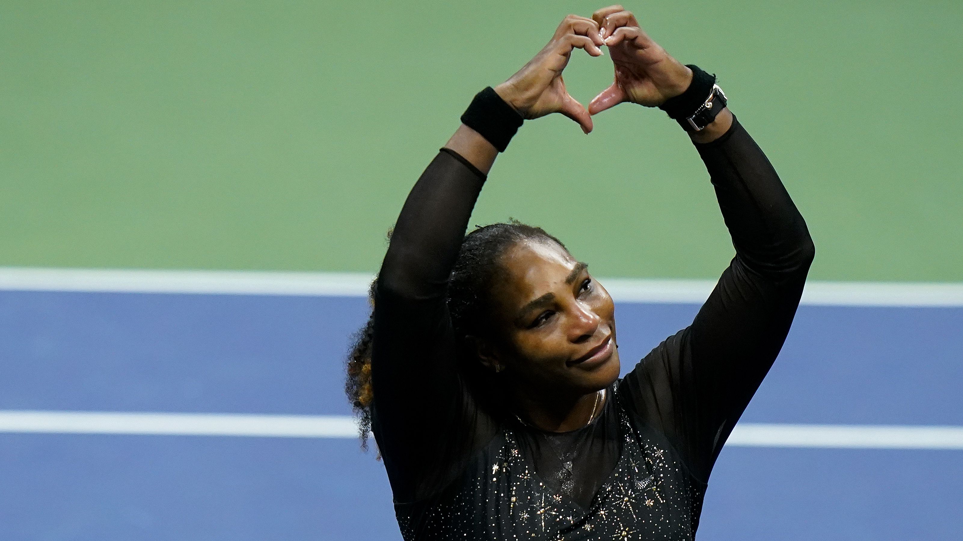 Tennis legend <a href="http://www.cnn.com/2022/08/09/tennis/gallery/serena-williams-life-in-pictures/index.html" target="_blank">Serena Williams</a> motions a heart to fans after losing in the third round of the US Open on Friday, September 2. Williams, who said she would "evolve away" from the sport after the tournament, <a href="https://www.cnn.com/2022/08/29/tennis/gallery/serena-williams-us-open-2022/index.html" target="_blank">lost to Australia's Ajla Tomljanović in three sets.</a>