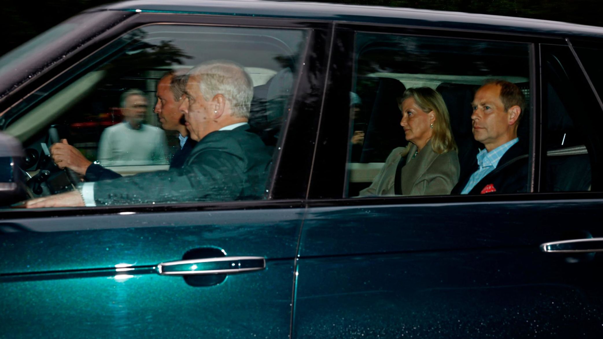 Britain's <a href="http://www.cnn.com/2022/09/08/world/gallery/prince-william/index.html" target="_blank">Prince William</a> drives Prince Andrew, Prince Edward and Sophie, Countess of Wessex, to Scotland's Balmoral Castle on Thursday, September 8. The death of Queen Elizabeth II was announced a short time later.